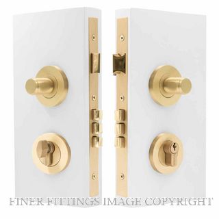 WINDSOR 1550 USB NIDO DOUBLE TURN LOCK KIT PLAIN UNLACQUERED SATIN BRASS