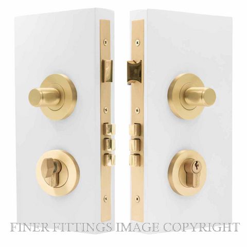 WINDSOR 1550 USB NIDO DOUBLE TURN LOCK KIT PLAIN UNLACQUERED SATIN BRASS
