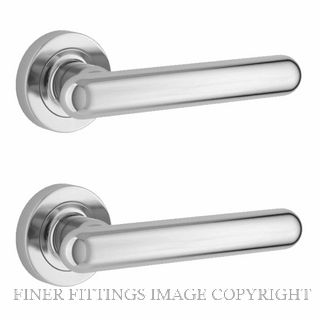 IVER 24004 PUERTO LEVER ON ROUND ROSE HANDLE SET CHROME PLATE