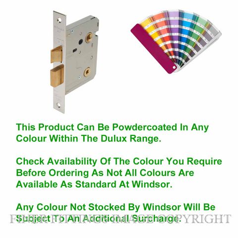 WINDSOR 1110 PC 57MM BATHROOM LOCK/LATCH (78MM CASE) POWDER COAT
