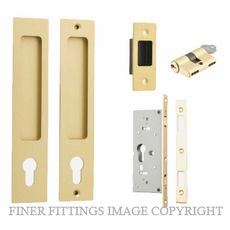 IVER 17181E RECTANGULAR SLIDING DOOR LOCK SET BRUSHED GOLD