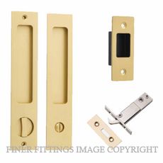 IVER 17181P RECTANGULAR SLIDING DOOR PRIVACY SET SIGNATURE BRASS