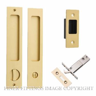 IVER 17181P RECTANGULAR SLIDING DOOR PRIVACY SET SIGNATURE BRASS