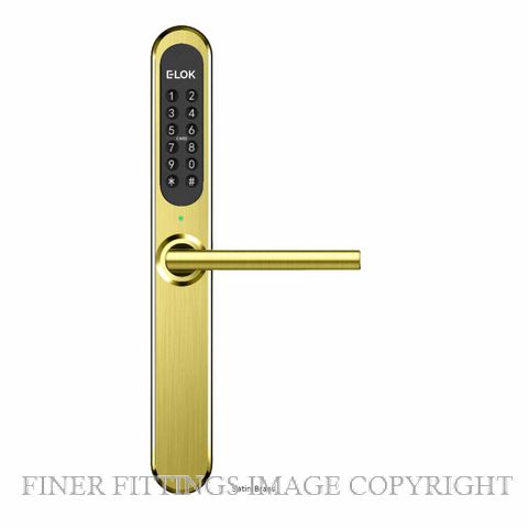 E LOK 905B 0 SB 9B RAISED BUTTON SMART LOCK SMART LEVER SET SATIN BRASS