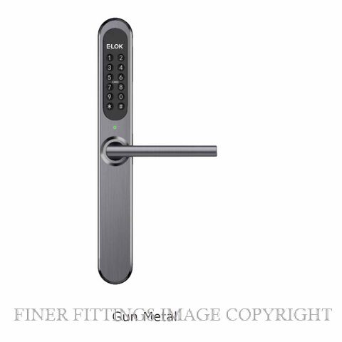 E LOK 905B 0 GM 9B RAISED BUTTON SMART LOCK SMART LEVER SET GUN METAL