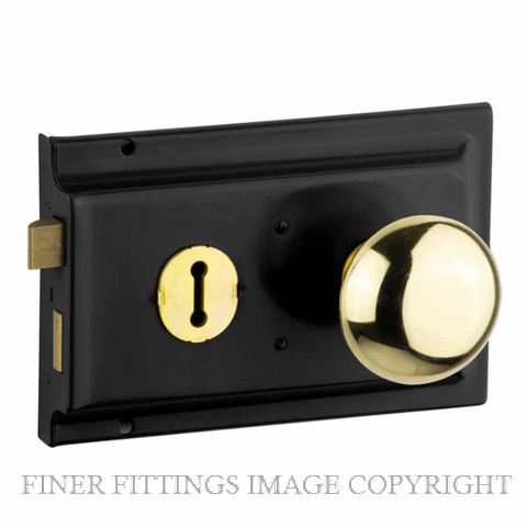 SYLVAN RIM1.B RIMLOCK COMPLETE WITH KNOBS BLACK