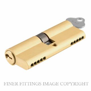 SDG 21649-KA3 EURO CYLINDER 65MM DUAL FUNCTION KEY-KEY BRUSHED GOLD