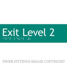 EXIT LEVEL 2 SIGN BRAILLE GREEN