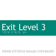 EXIT LEVEL 3 SIGN BRAILLE GREEN