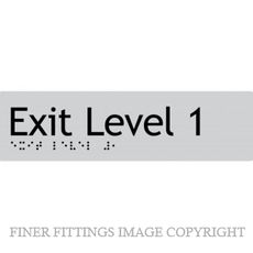 EXIT LEVEL 1 SIGN BRAILLE SILVER