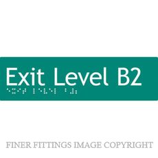 EXIT LEVEL B2 SIGN BRAILLE GREEN