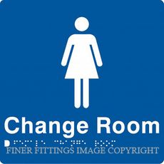 FEMALE CHANGE ROOM SIGN WITH BRALLIE BLUE