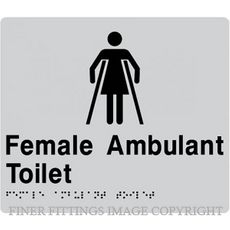 FEMALE AMBULANT SIGN WITH BRAILLE SILVER