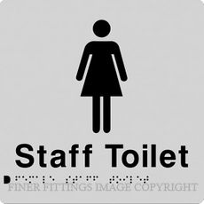 FEMALE STAFF TOLET SIGN WITH BRAILLE SILVER