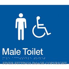 MALE ACCESSIBLE SIGN WITH BRAILLE BLUE