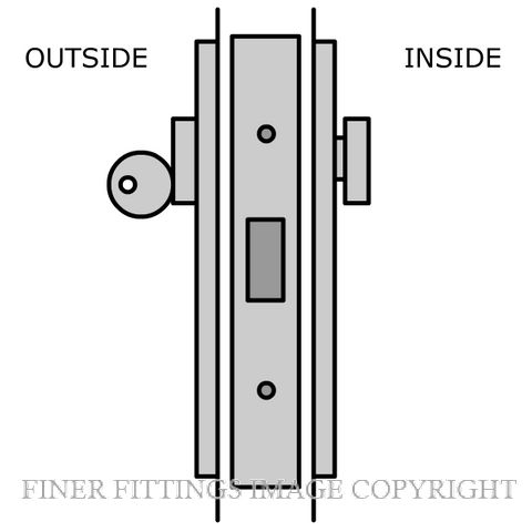 LEGGE S1 SLIDING DOOR LOCK KITSET SATIN CHROME