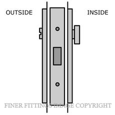 LEGGE S33 SLIDING DOOR PRIVACY LATCH KITSET SATIN CHROME