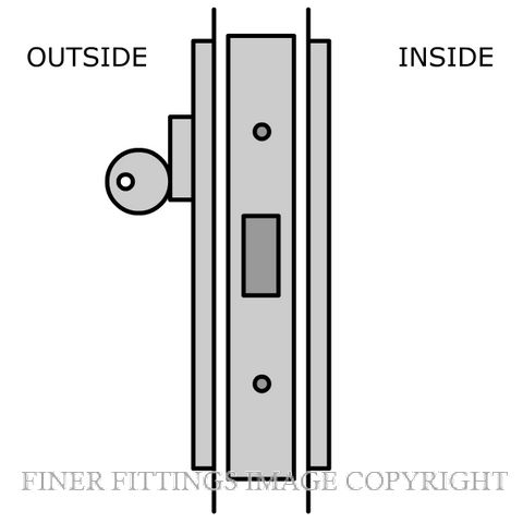 LEGGE S5 EXLOCK-UPSLIDING DOOR DEADLOCK KITSET SATIN CHROME