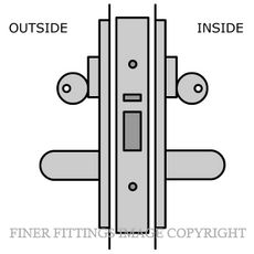 LEGGE 995 C27-C28 23MM METAL FIX GLASS DOOR LOCKSET SATIN CHROME