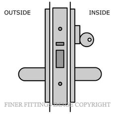 LEGGE 995 C49-C50 38MM METAL FIX EXTERIOR LOCKSET SATIN CHROME