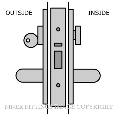 LEGGE 995 V21-V22 30MM METAL FIX VESTIBULE LOCKSET SATIN CHROME