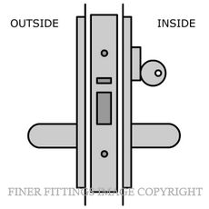 LEGGE 995 V49-V50 30MM WOOD FIX EXT & EXIT LOCKSET SATIN CHROME