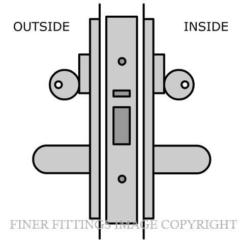 LEGGE 995 V7-V8 23MM WOOD FIX EXTERIOR & EXIT LOCKSET SATIN CHROME