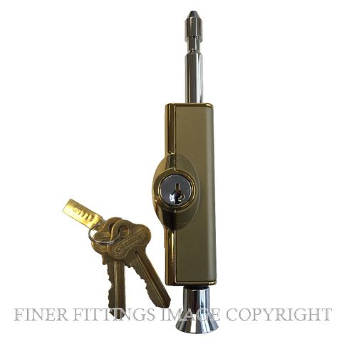 CARBINE C500 LOCKABLE PATIO BOLT POLISHED BRASS