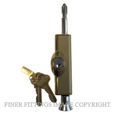 CARBINE C500 LOCKABLE PATIO BOLT POLISHED BRASS