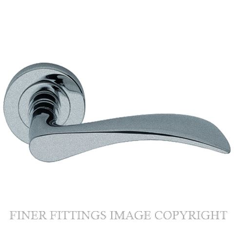 PARISI P7261 LEAF LEVER ON ROSE HANDLES SATIN CHROME