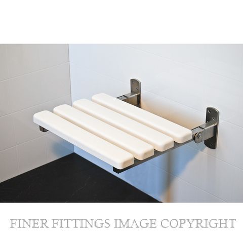 SUPERQUIP SLATTED FOLDING SHOWER SEATS WHITE