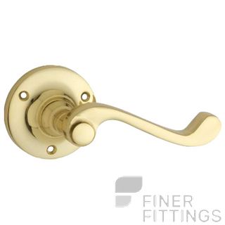 TRADCO MILTON LEVER ON ROSE POLISHED BRASS