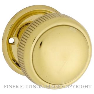 TRADCO MORTICE KNOB MILLED EDGE POLISHED BRASS