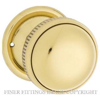 TRADCO MORTICE KNOB MILLED EDGE POLISHED BRASS