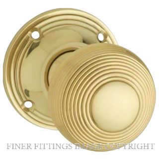 TRADCO REEDED MORTICE KNOB POLISHED BRASS