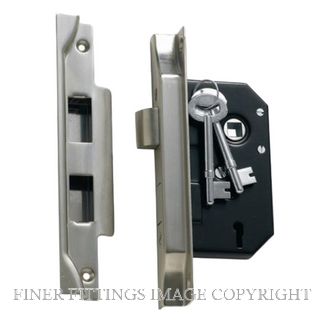 TRADCO 3 LEVER REBATED LOCK 44MM SATIN CHROME