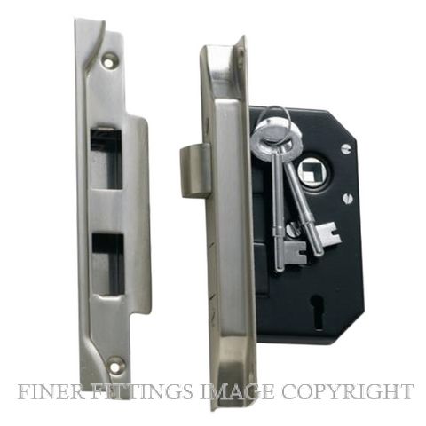 TRADCO 1158 - 1159 REBATED MORTICE LOCKS 3 LEVER SATIN CHROME