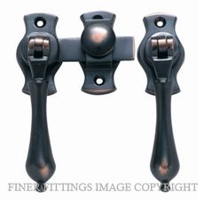 TRADCO 1183 FRENCH DOOR FASTENER TEARDROP ANTIQUE COPPER