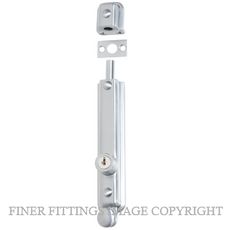 TRADCO 1338 SURFACE BOLT KEY OPERATED 150X32MM SATIN CHROME