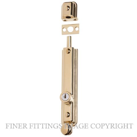 TRADCO 1335 SURFACE BOLT KEY OPERATED 150X32MM PVD ANTI TARNISH