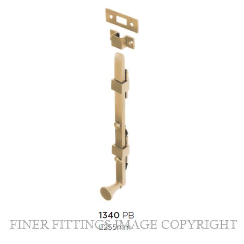 TRADCO 1340 PANIC BOLT 255MM POLISHED BRASS