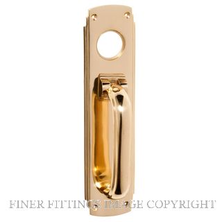 TRADCO 1297 DECO PULL/KNOCKER CYLINDER HOLE POLISHED BRASS