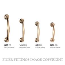 TRADCO 1450 - 1453 PULL HANDLE ON ROSE POLISHED BRASS
