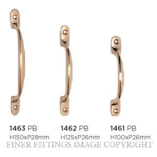 TRADCO 1461 PULL HANDLE 100MM POLISHED BRASS
