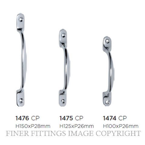 TRADCO 1474 - 1476 PULL HANDLES CHROME PLATE