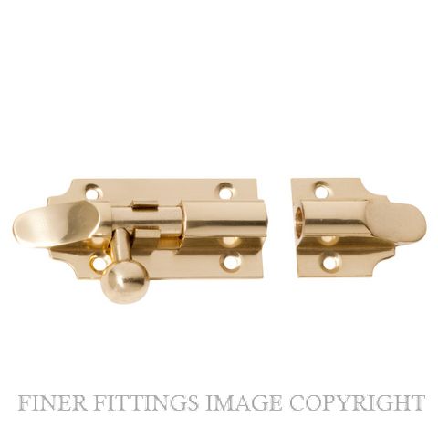 TRADCO VICTORIAN BARREL BOLTS POLISHED BRASS