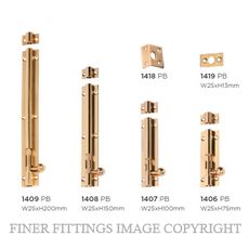 TRADCO 7.5MM SHOOT BARREL BOLTS POLISHED BRASS