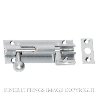 TRADCO BARREL BOLT OFFSET 75 X 25MM SATIN CHROME