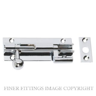 TRADCO BARREL BOLT OFFSET 75 X 25MM CHROME PLATE