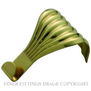TRADCO 1551 PICTURE RAIL HOOK FLUTED SB POLISHED BRASS